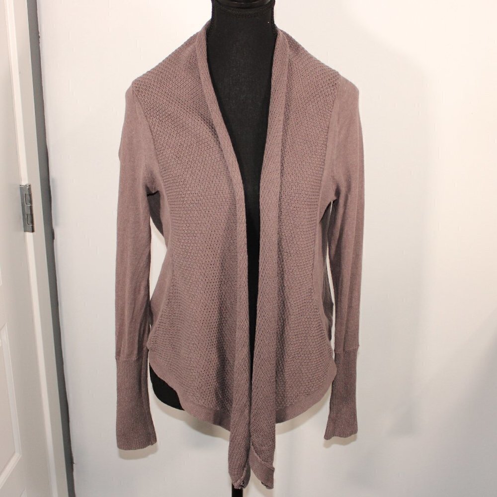 3/$30 Anthropologie Moth Asymmetrical Open Cardigan Size Small Linen Blend‎